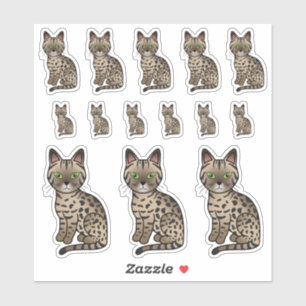 Sticker Chats de dessin animé mignons Mau égyptien bronze