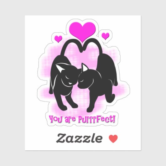 Sticker Chats de la Saint-Valentin (Feuille)