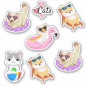 Sticker Chats d'été (Devant)