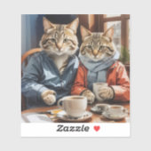 Sticker Chats et café (Feuille)