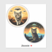 Sticker Chats et ovnis (Feuille)