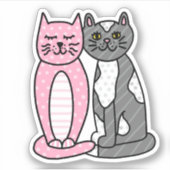 Sticker Chats Kitty Roses et Grey Cute Cute (Devant)