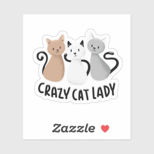 Sticker Chats-Lady Cute Dit Design (Feuille)