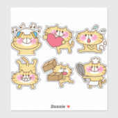 Sticker chats mignons (Feuille)