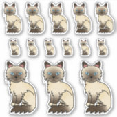 Sticker Chats mignons Birman / Ragdoll au point chocolat (Devant)