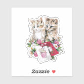 Sticker Chats mignons coupés (Feuille)