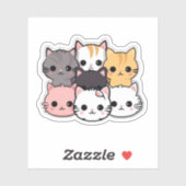 Sticker Chats mignons Kawaii Animal de compagnie (Feuille)