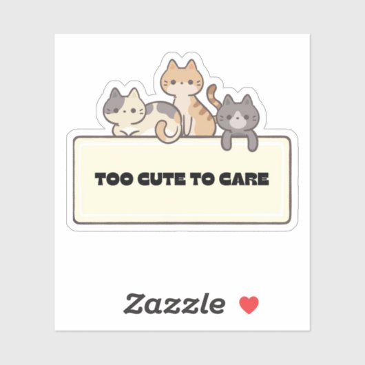 Sticker Chats mignons Kawaii Drôle Design de chat mignon (Feuille)