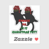 Sticker chats noël, est-ce encore noël ? (Feuille)