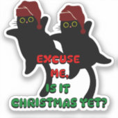 Sticker chats noël, est-ce encore noël ? (Recto)