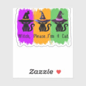 Sticker Chats Noirs En Sorcière Casquette Essentiel T-Shir (Feuille)