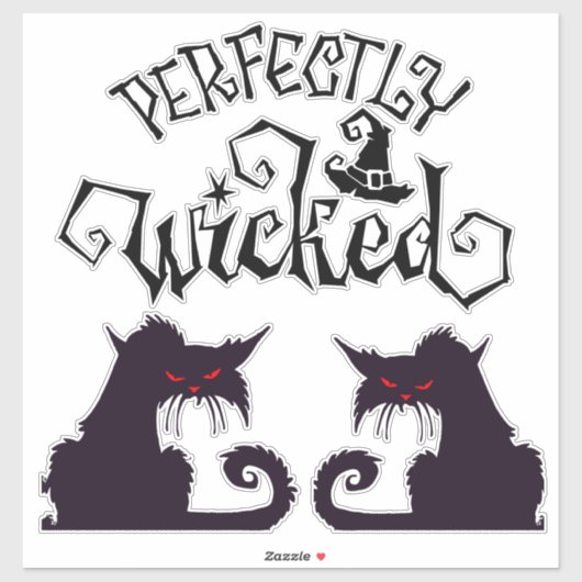 Sticker Chats noirs parfaitement méchants (Feuille)