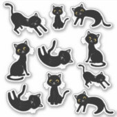 Sticker Chats noirs super mignons (Devant)