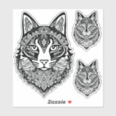 Sticker Chats ornementaux (Feuille)