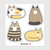 Sticker Chats Super Cute Kawaii (Feuille)