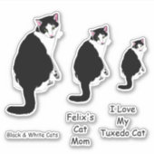 Sticker Chats Tuxedo noirs et blancs (Devant)