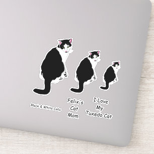Sticker Chats Tuxedo noirs et blancs
