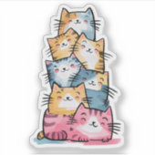 Sticker Chats Whimsical Watercolor Moderne (Devant)