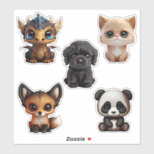 Sticker Chatte Dragon Panda Chat Chien Fox