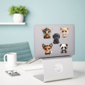 Sticker Chatte Dragon Panda Chat Chien Fox (Ordinateur portable sur le bureau)