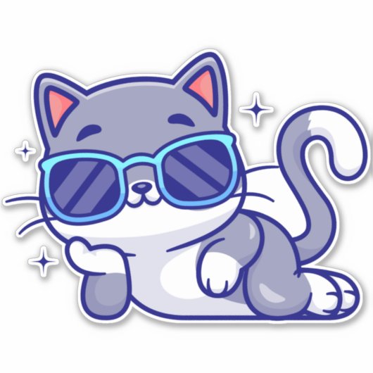 Sticker chatte drôle (Devant)