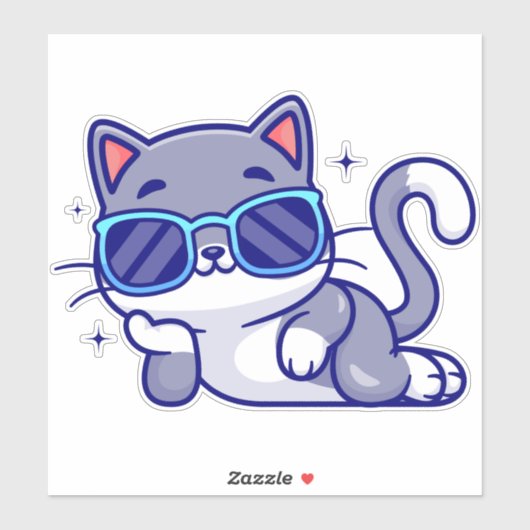 Sticker chatte drôle (Feuille)