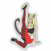 Sticker chatte fille (Devant)