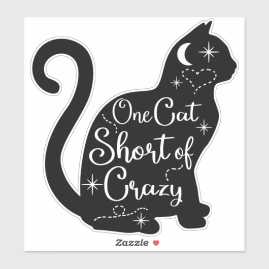 Sticker chatte noir fou (Feuille)