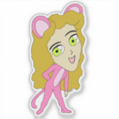 Sticker chatte rose (Devant)