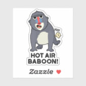 Sticker Chaud Baboon d'air drôle Farny Monkey Pun (Feuille)