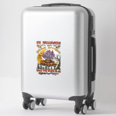 Sticker Chaudière de chat de fantôme de citrouille Devenir (Sur valise)