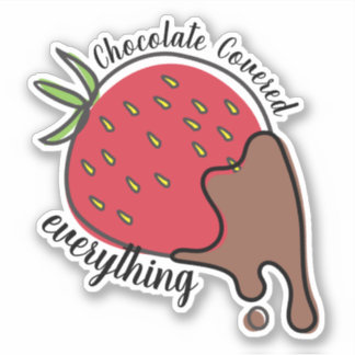 Sticker Chaudrer chocolat fraise sucreries bonbons