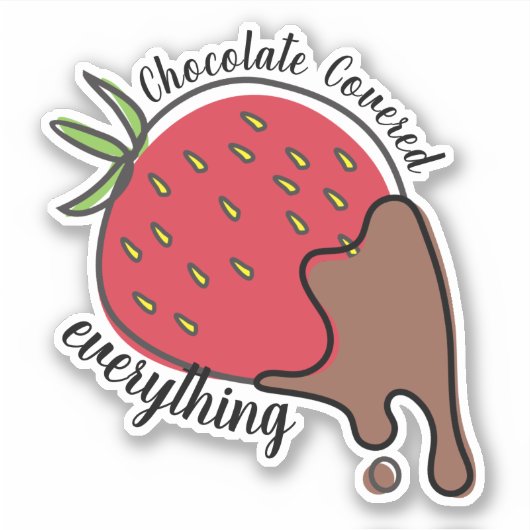 Sticker Chaudrer chocolat fraise sucreries bonbons (Devant)
