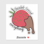 Sticker Chaudrer chocolat fraise sucreries bonbons (Feuille)