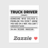 Sticker Chauffeur de camion Noun Définition Amateurs de ca (Feuille)