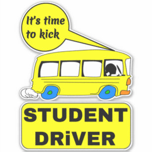Sticker Chauffeur étudiant amusant - Pilote Rookie Bus & V