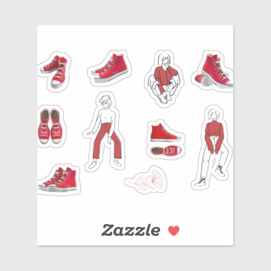 Sticker Chaussure basket Fashion Chaussures Pack (Feuille)