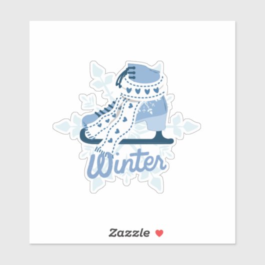 Sticker Chaussure de patinage sur glace (Feuille)