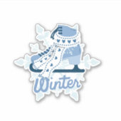 Sticker Chaussure de patinage sur glace (Devant)