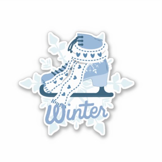 Sticker Chaussure de patinage sur glace (Devant)