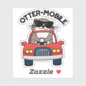 Sticker Chaussure de voiture animal drôle Otter-mobile (Feuille)