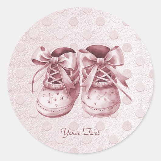 Sticker Chaussure pour bébé rose (Devant)