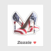 Sticker Chaussures à talons hauts drapeau américain (Feuille)
