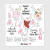 Sticker Chaussures de ballet de Ballerina paroles de danse (Feuille)