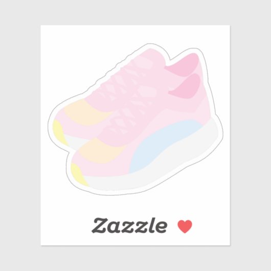 Sticker Chaussures de course roses (Feuille)
