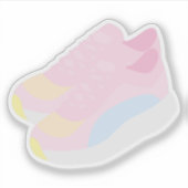 Sticker Chaussures de course roses (Devant)