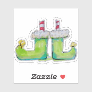 Sticker chaussures de lutin de Noël
