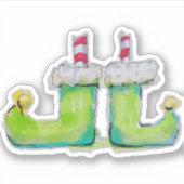 Sticker chaussures de lutin de Noël (Devant)