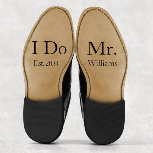 Sticker Chaussures Mariage Groom Personnalisées M. I Do Vi