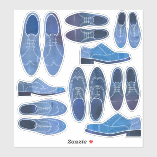 Sticker Chaussures peinture aquarelle (Feuille)